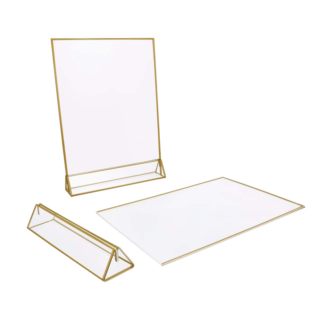 6 Packs: 2 ct. (12 total) 8.5" x 11" Gold Acrylic Sign Holders by Celebrate It™